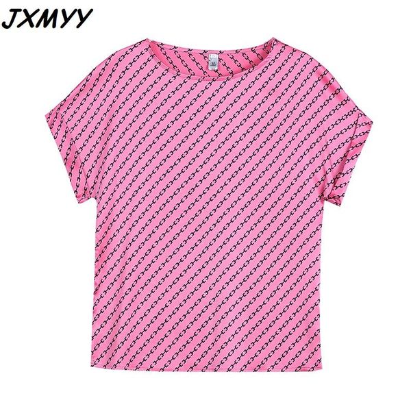 

women's t-shirt 2021 summer fashion and comfortable mulberry silk double qiao satin short sleeve shirt casual elegant design jxmyy, White