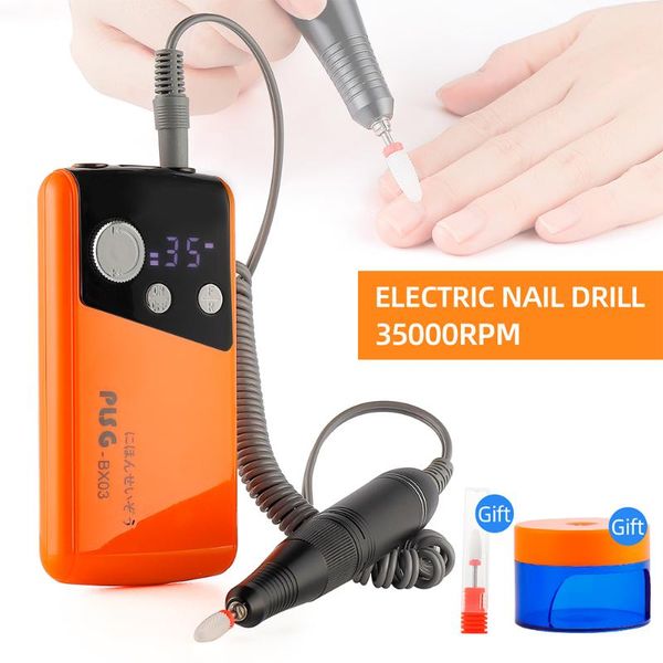 

nail drill & accessories 35000rpm polisher high rotation speed file sticker removal sanding manicure machine with uv lamp grind salluses