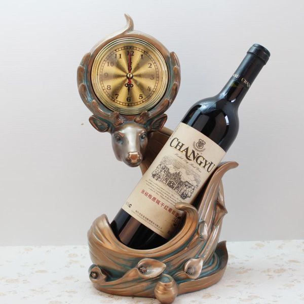 

tablewine racks luxury home decor craft resin elk rack ornaments holder deer clock figurines deskcrafts kitchen cabinet decoration