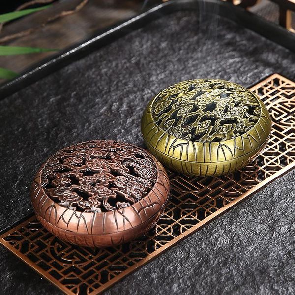 

fragrance lamps retro incense burner round base holder traditional chinese design hand carved carving censer ornaments home decor