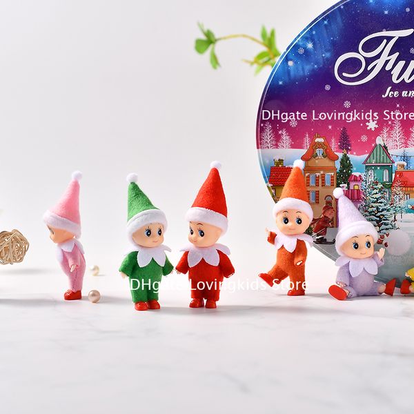 

5 pcs/lot baby elf dolls with shoes feet movable arms and legs christmas elf toy baby elves doll