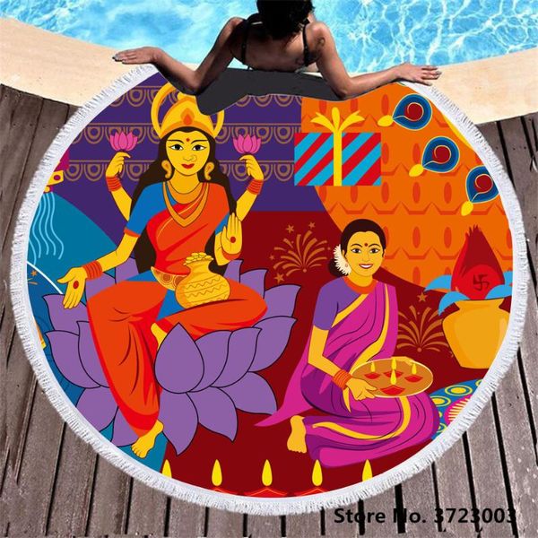 

towel vintage egyptian print round beach floral bath black yoga mat flower tapestry gothic toalla blanket 150cm drophip