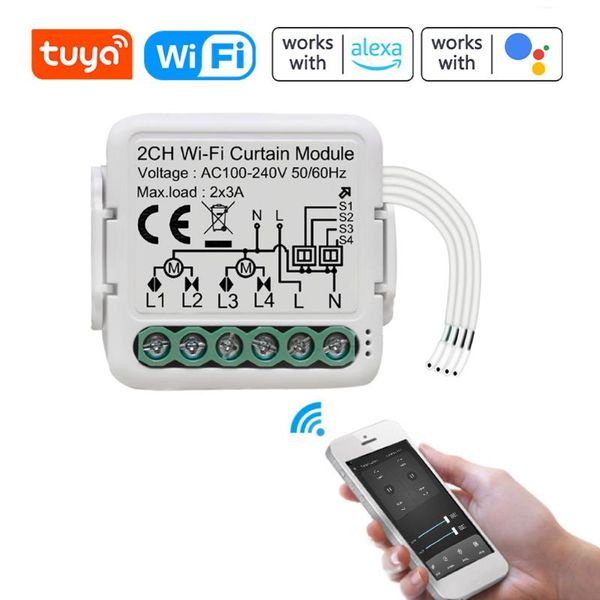 

smart home control tuya wifi curtain switch module two-way app remotes for alexa google voice