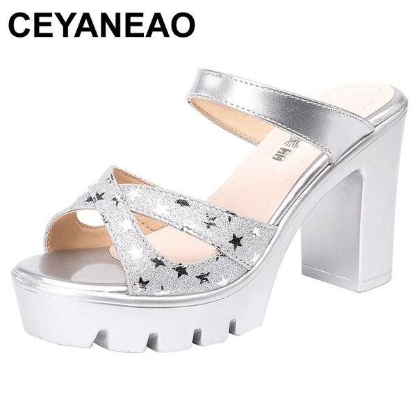 

sandals timetangsize 43 woman high heels chunky sandels for women mules 2021 platform slides slippers fashion on plat, Black