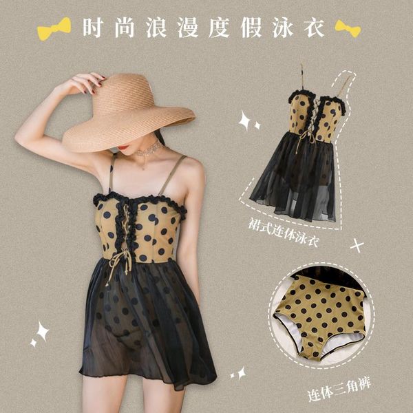 

one-piece suits 2021 one piece swimsuit female swimwear women dress bathing suit dot beach wear bodysuit high waist monokini