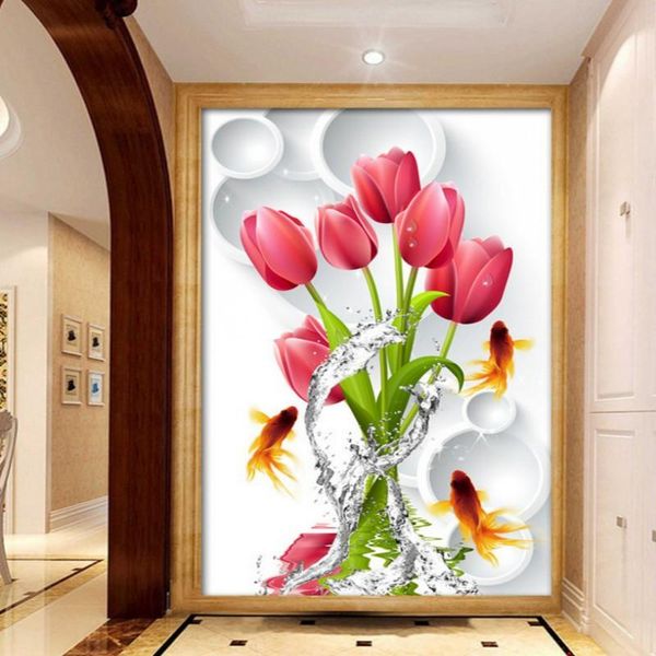 

wallpapers dropship custom wallpaper rose water fresh elegant 3d stereo mystery lobby studio living room bedroom mural