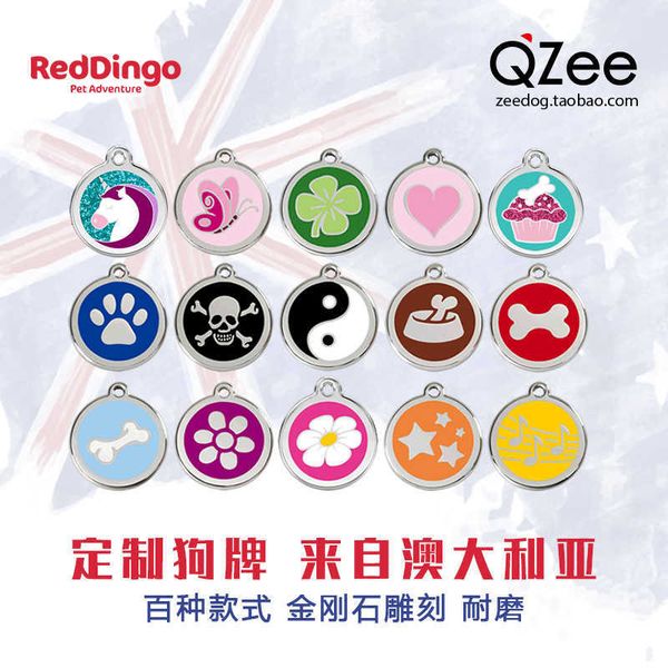 

qzee australia reddingo ruiding dog pet identity name plate cat anti loss brand engraving