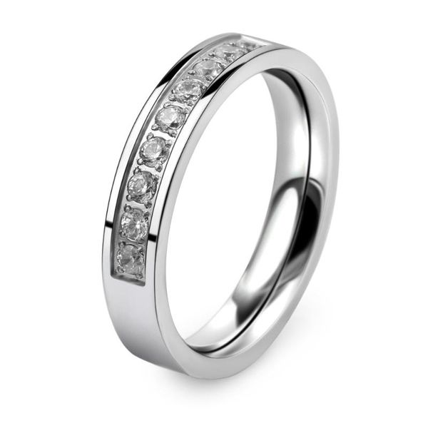 

wedding rings wholesale women stainless titanium steel genuine austrian zircon, Slivery;golden