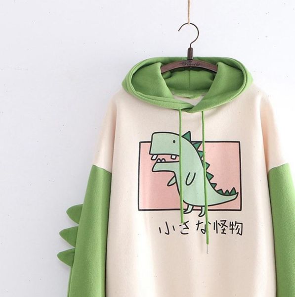 

green oversized oversize vintage womens sweatshirts dinosaur print catton 5, Black
