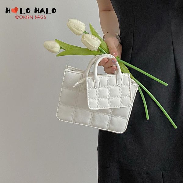 

evening bags pearl chain leather mini crossbody for women 2021 fashion plaid small shoulder ladies lipstick purses