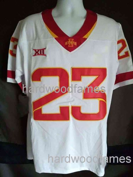 maglia bianca personalizzata Iowa State Cyclones # 23 Mike Rose Football Jersey Big 12 UOMO DONNA GIOVANI punto per aggiungere qualsiasi numero di nome XS-5XL