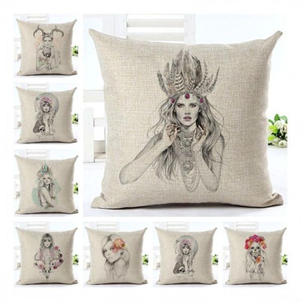 

cushion/decorative pillow european style pillowcase sketch girl cushion cover case for sofa home decor