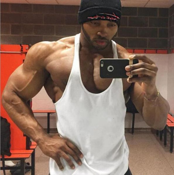 

brand casual mens tank clothing training vest sleeveless cotton canotte bodybuilding ropa hombre breathable fitness top, White;black