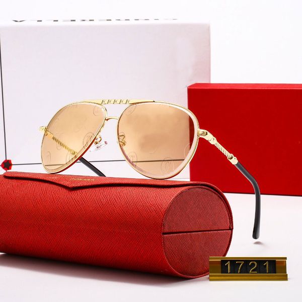 

2021 classic design brand sunglasses uv400 eyewear metal gold frame glasses men women mirror glass lens sunglass with red box, White;black