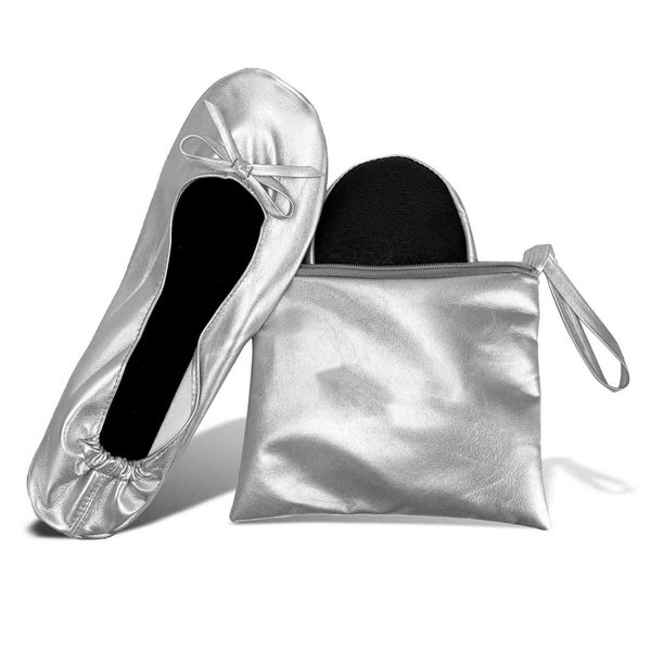 

foldable indoor ballet shoes dance evening wedding slippers, Black