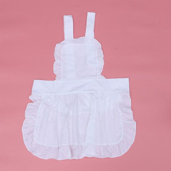 

aprons pure cotton for girls vintage retro waitress apron cooking (white)
