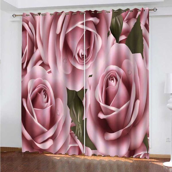

curtain & drapes fashion blackout curtains beautiful pink rose pattern insulated soundproof blinds for bedroom living room custom