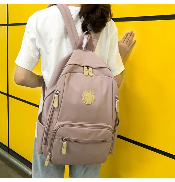 

backpack fashion women female waterproof nylon schoolbag student book bag many zipper pocket school backpacks for teenager gilrs