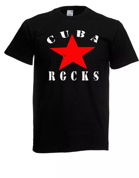 

mens t-shirt  cuba rocks  size up to 5xl, White;black