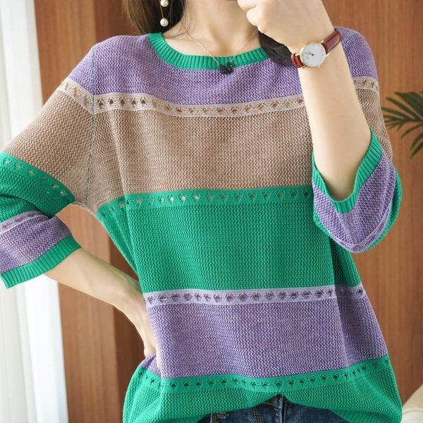 

v neck striped pullovers women sweaters fall soft cotton loose knitted tide thin winter korean casual simple chic jacket, White;black