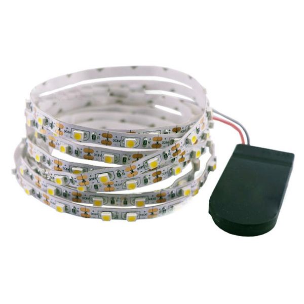 Tiras de tira LED Luz 2835 SMD Bateria alimentada 50cm 1m 2m Fita flexível 8 cores Decoração caseira à prova d'água Lâmpada Diy 8mm PCbled