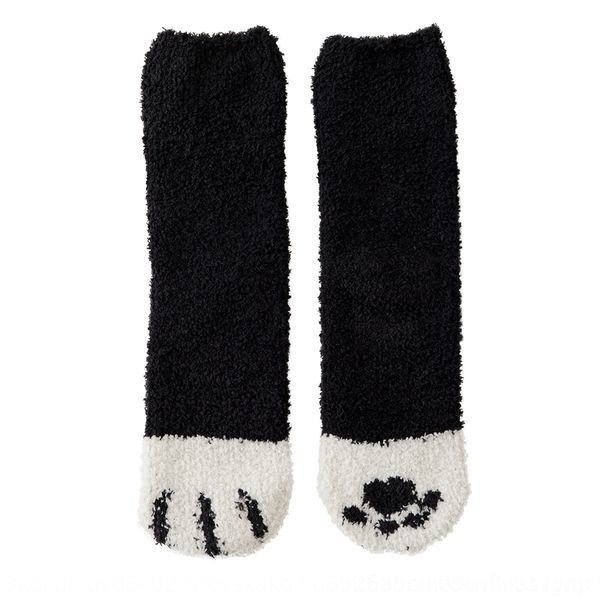

w9Oi japanese and koreanhalf edge coral cashmere children's cat claw warm board hosiery board floor socks middle tube thickened warm slee s, Black;white