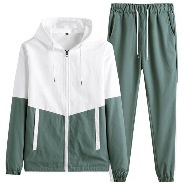 

gym clothing fashion tracksuit 2 piece set autumn zipper jacket and long pants sports suit female sweatshirt sportswear loose for woman, White;black