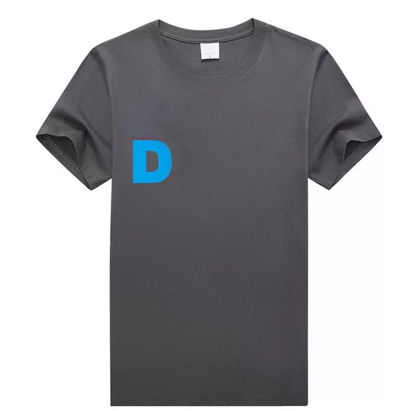 Dropship DT-2196 T-shirt dos homens T-shirt de algodão Verão solto de manga curta 9Colors Casual com letra Logotipo Colares Pullover T-shirts S-2XL