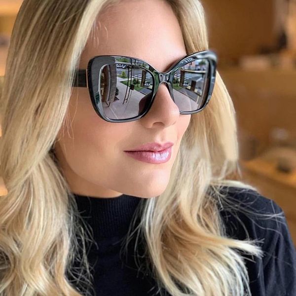 

sunglasses 2021 cat eye ladies driving fashion trend, White;black