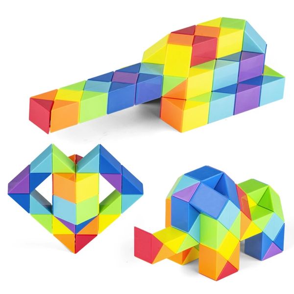 

fidget toys snake ruler puzzle 24/36/48/60/72 speed antistress cube twist educational toy kids children color folding magic cubes gifts