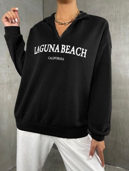 

marled letter graphic drop shoulder sweatshirt l4te#, White;black