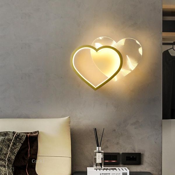 

wall lamp modern minimalist net red creative love feather led lamps luxury bedroom bedside living room background light