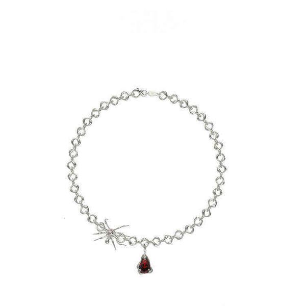 

kvk spider necklace nvhong pendant venom clavicle chain blood drop pendant twist collar, Silver