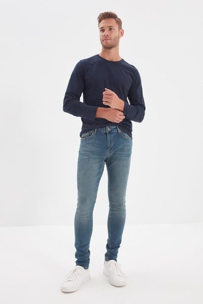 

men's jeans trendyol male skinny fit tmnaw22je0018, Blue
