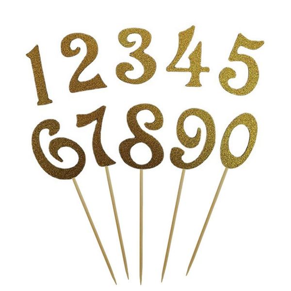 

other event & party supplies 0-9 digital cake card birthday decoration flash gold