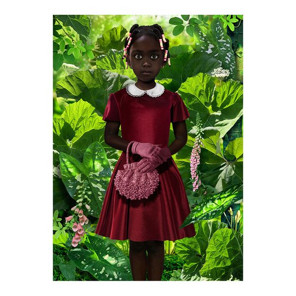 

ruud van empel standing in green painting red dress poster print home decor framed or unframed ppaper material