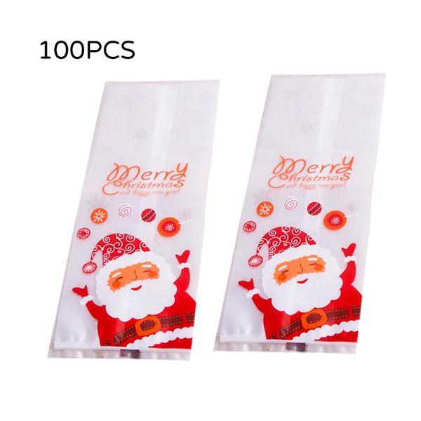 

christmas decorations 50/100pcs kraft paper gift bag kawaii santa claus elk candy chocolate cookies merry