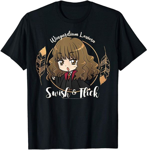 

hermione granger chibi swish & flick t-shirt size s-5xl, White;black