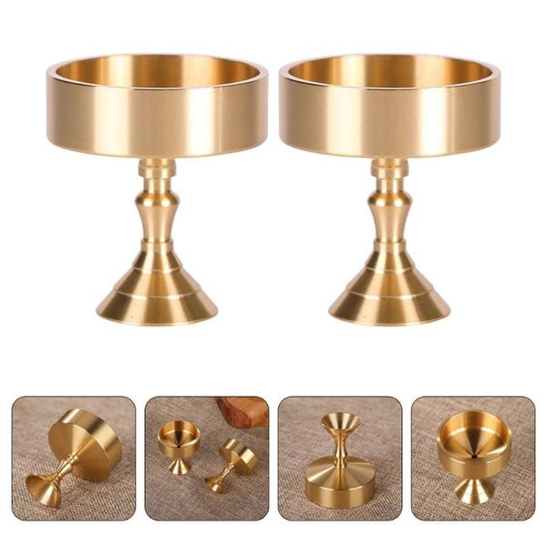 

candle holders 2pcs golden wrought copper holder stand simple tealight