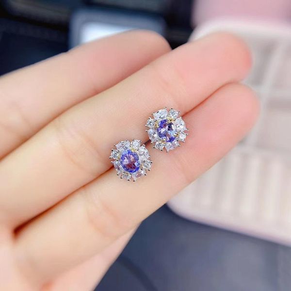

dangle & chandelier 100% natural and real tanzanite earring 925 sterling silver fine jewelry anniversary