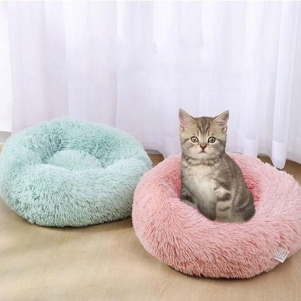 

dog pet bed kennel round cat winter warm house sleeping bag plush super soft breathable comfortable supplies beds & furniture