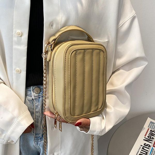 

evening bags box design small pu leather crossbody bag for women 2021 winter chain designer shoulder handbags women's trend totes