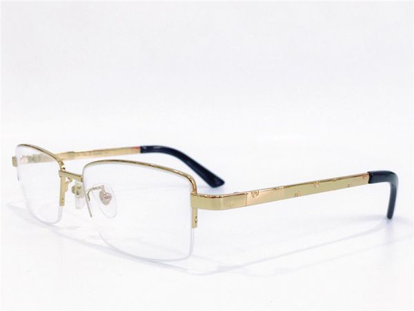 Meistverkauftes Brillengestell 18 Karat quadratisches Halbgestell vergoldet ultraleichte optische Herren-Brille im Business-Stil Top-Qualität 5813913