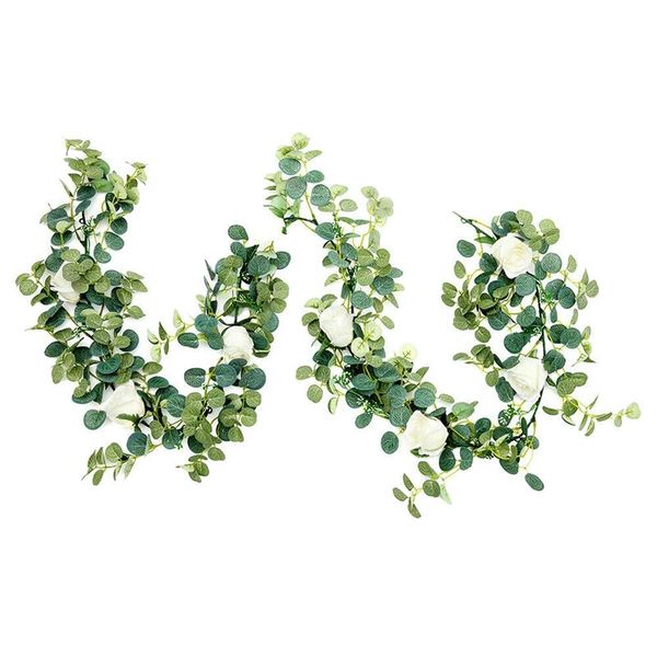 

decorative flowers & wreaths 2pcs artificial flower plant vine ivy silk rose leaf garland wedding home party decor