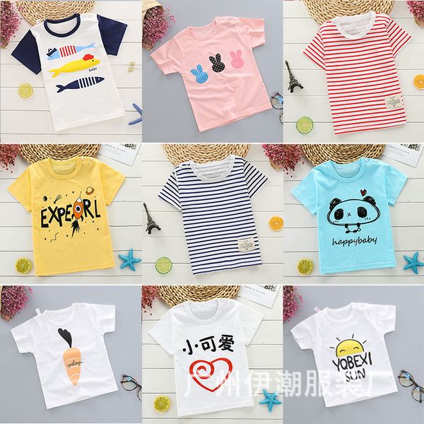 

childrens clothing 2021 summer new childrens short-sleeved clothes boys and girls short sleeve t-shirt factory stock stall supply, White