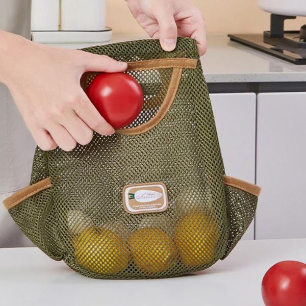 

storage bags creative net bag pullability comfortable fruit organizer mesh food