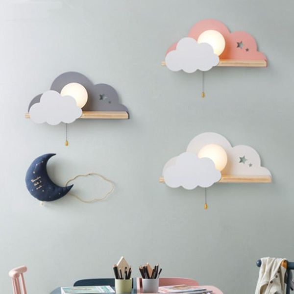 

fixtures modern children room cloud wall lamp stairs light sconces fresh macaron led glass lamps beside bedroom