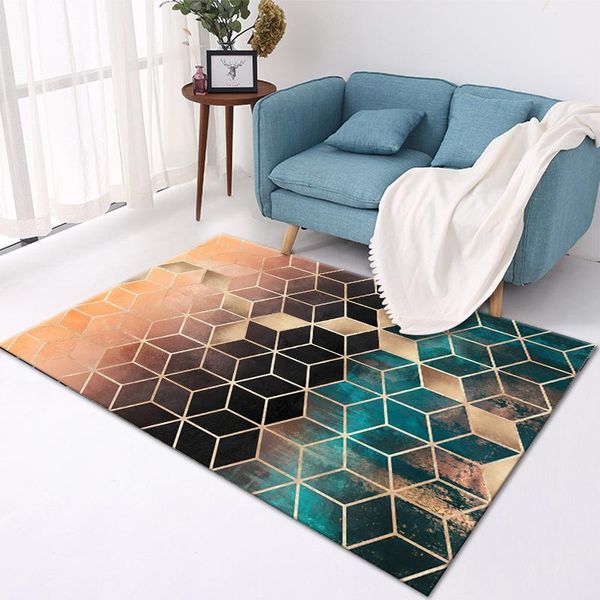 

carpets thick for living room luxury nordic crystal velvet printed plush carpet non-slip shaggy area rug bedroom decor mat