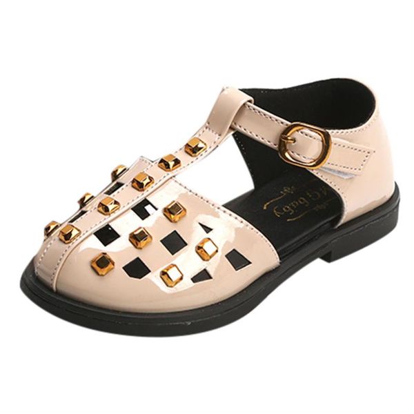 

sneakers sagace little kids girl child roman rivets shoes princess flat sandals single casual summer autumn baby girls, Black;red