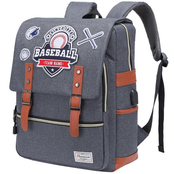 

backpack modoker baseball vintage lapwith usb charging port